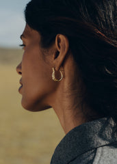 Eroz Slim Hoop Earrings - 24 carat gold-gilded edition