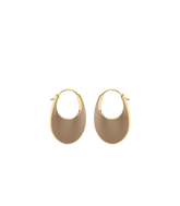 Éole Slim Hoop Earrings - Taupe Leather