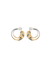 Eroz Hoop Earrings - Duo palladium with 24 carat gold plating