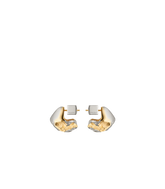 Eroz Stud Earrings - Duo palladium with 24 carat gold plating