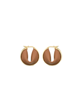 Ormé Hoop Earrings - Gold Gilded with Camel Leather