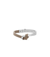 Ormé Bangle - Silver in rhodium with Taupe Leather