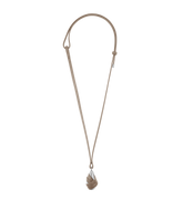 Ormé Pendant - Silver in rhodium with Taupe Leather