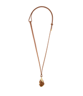 Ormé Pendant - Gold Gilded with Camel Leather