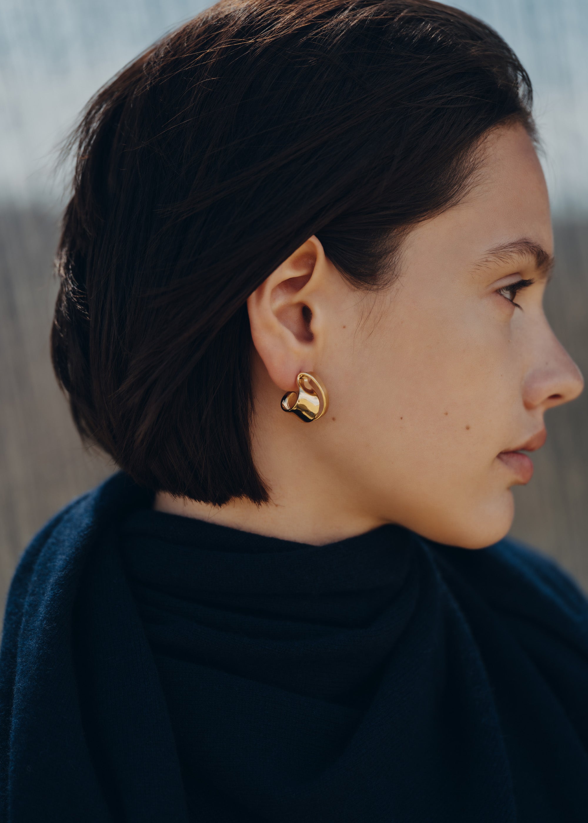Éole Curled Earrings - 24 carat gold-gilded