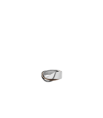 Ormé Ring - Silver in rhodium with Taupe Leather
