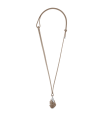 Ormé Pendant - Silver in rhodium with Taupe Leather